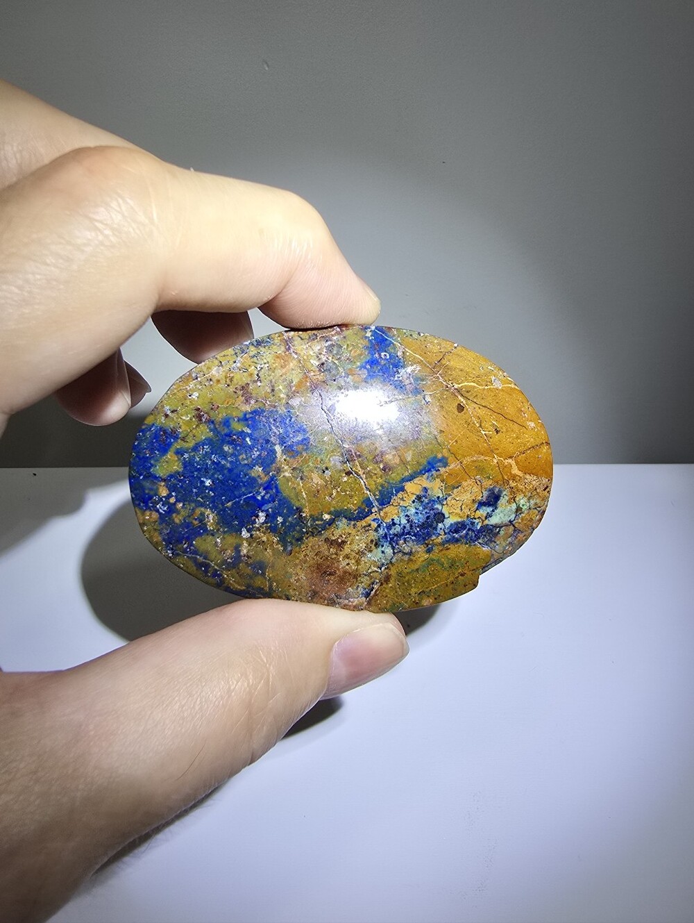 Quantum Quattro Style Mixed Copper Ore Crystal Palmstone #B